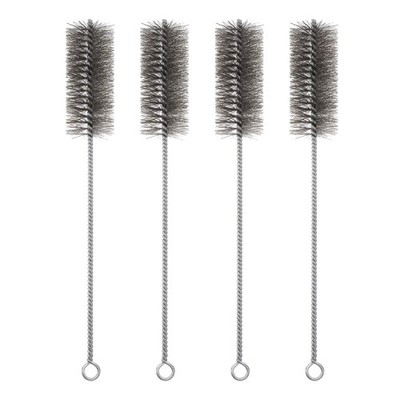 12'' Wire Tube Brush, 4Pcs 1.6'' Dia Stainless Steel Cleaning Brush, Silver