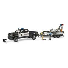Bruder RAM 2500 Polizei Pickup Spielzeugauto mit Boot Licht Sound 2 Spielfiguren