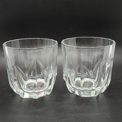 Pasabahce Geometric Whiskey Glasses Set of 2 3.5'' Tall Replacement No chips