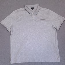Banana Republic Polo Shirt Mens XXL Tall Gray Luxe Touch Performance Heathered