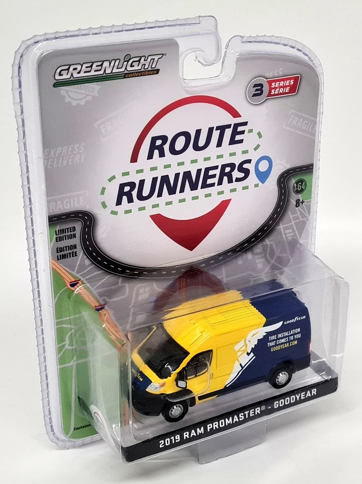 Greenlight 1/64 RAM Promaster Van 2019 Goodyear Diecast Model Car Foto 2 de 4