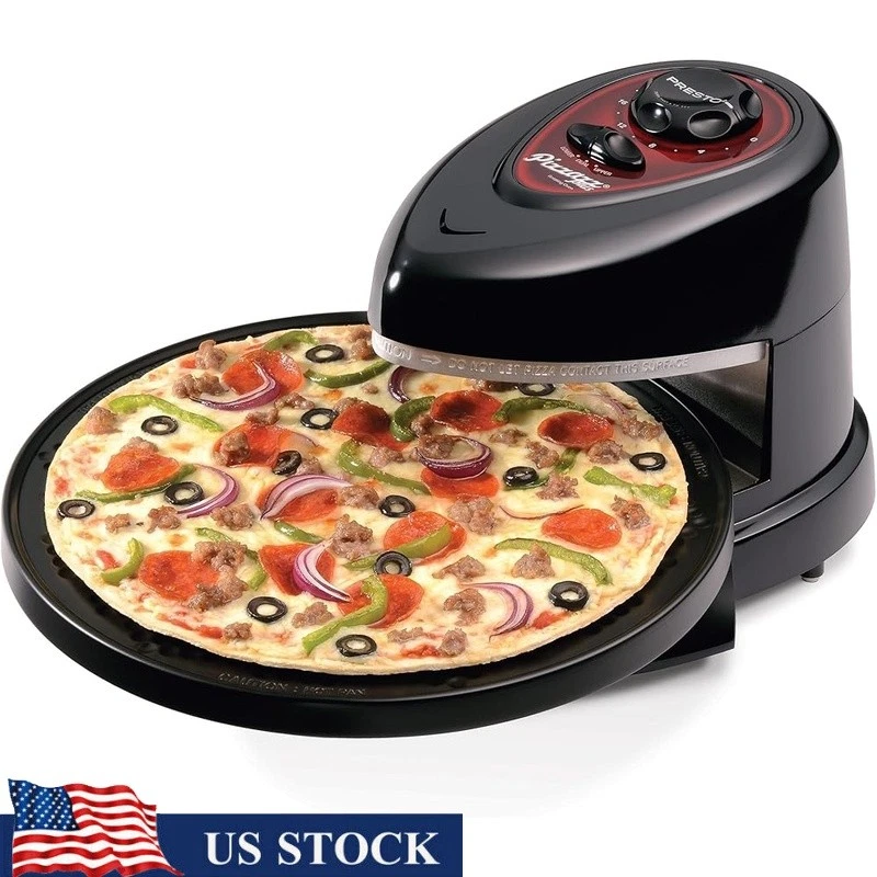Rotating Tray Nonstick Toaster Oven W/ Timer Top Bottom Heating Elements New