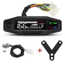 Motorcycle Gauge LCD/Digital Speedometer Odometer Tachometer With Sensor Bracket
