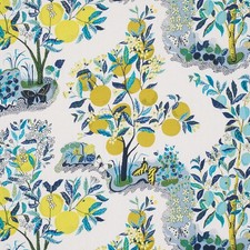 Schumacher Curtain Fabric Design Citrus Garden 3.3 Metres Pool 100 Linen Schumacher Curtain Fabric Design Citrus Garden 3.3 Metres Pool 100 Linen