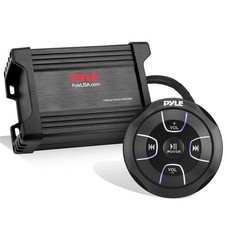 Pyle Waterproof Bluetooth Marine Amplifier Receiver - Weatherproof 2 Black