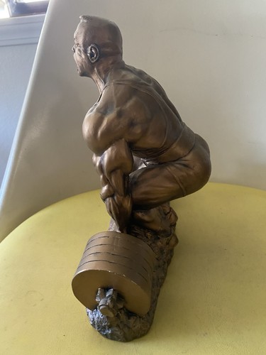Niels Andersen Sculpture 1998 Deadlift Resin Weightlifting Muscle Man Vintage - Picture 4 of 7