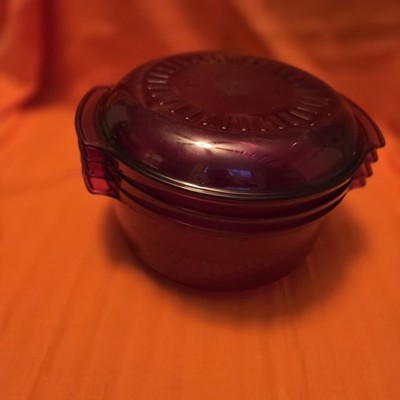 Tupperware TupperWave Stack Cooker Microwave Steamer Cranberry 4 Pieces