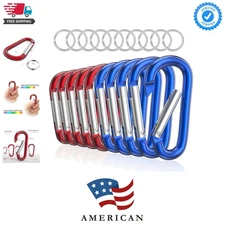 3" Aluminum Carabiner D Ring, Caribeener Clips, Spring Snap Hook for Keychain...