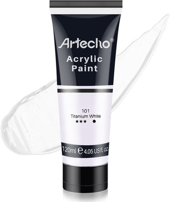 Artecho Acrylfarbe Titanweiß 120 Ml, Wasserfest Und Lichtecht, Schnell Trocknend