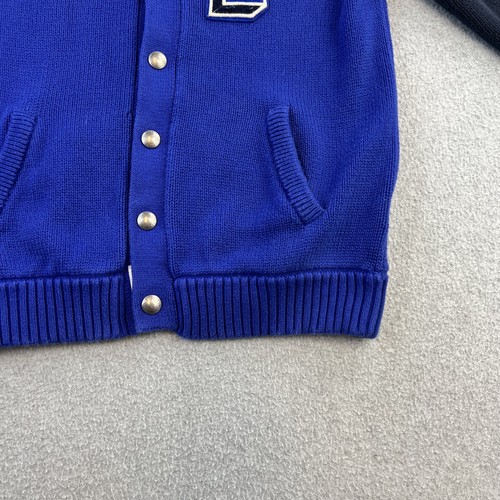 Polo Ralph Lauren Sweater Boys Large 14-16 Letterman Varsity Jacket Snap Front - Picture 10 of 11