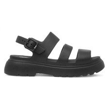 JuJu Womens Sandals Black Adults Ladies Strappy Chunky EVA Platform Sunny Size