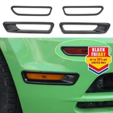 Front & Rear Wheel Eyebrow Light Cover Trim For Ford Mustang 09-14 Carbon Fiber