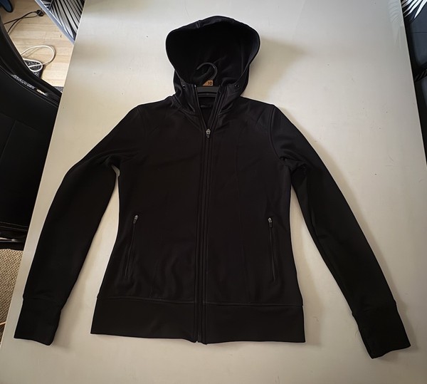Crane , Womens Black thick gym Fleece Hoodie , Full Zip Hooded , Size 10#A