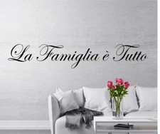 LA FAMIGLIA E TUTTO Italian Vinyl Wall Art Decal Quote Words Lettering Decor 48"