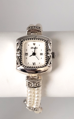 Brighton Emporia Women White Dial Faux Pearl Bracelet 20mm Quartz Watch 7" - Picture 5 of 8