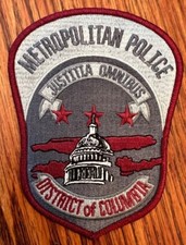 DC Police red and gray novelty patch