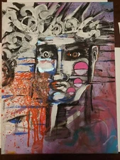 acrylic expressionism canvas painting