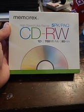 Memorex High Speed Ultra Rapid CD-RW  12x  700MB  80 Min 5 Pack  Brand New