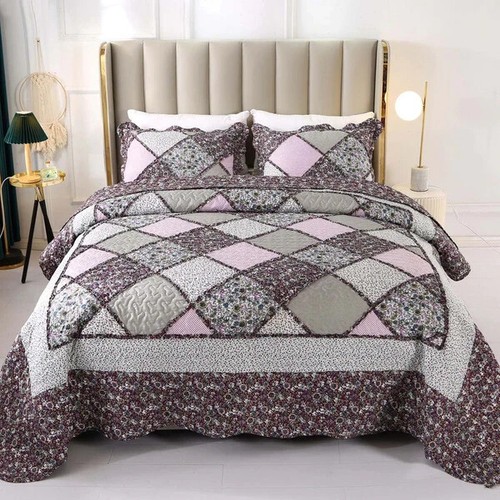 Luxury VIVILINEN Quilted Bedspreads Coverlets Set3 Pieces Double Size