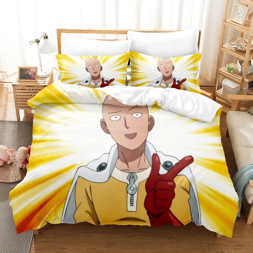 Anime One Punch Man Duvet Cover Sets Pillowcase Bedding Set Home Textile Gift - Picture 26 of 36