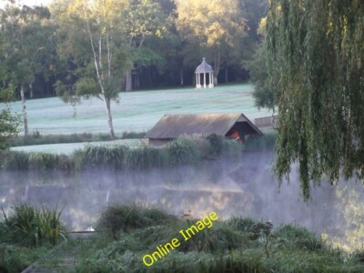 Photo 6x4 Conford Park Lake A misty morning view across Conford Park ...
