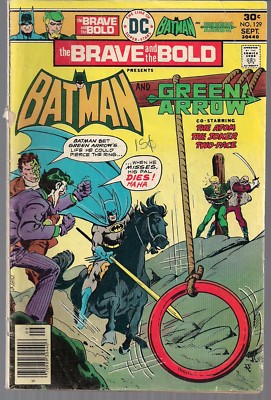 BRAVE AND THE BOLD #129 DC 1976 BATMAN & GREEN ARROW + THE JOKER & TWO-FACE VG+