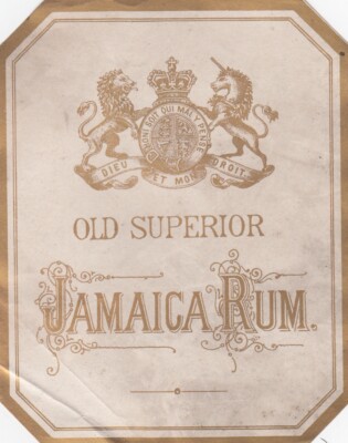 Etikett, Old Superior Jamaika Rum