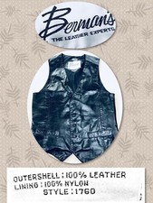 BERMANS Leather Western Vest SM 38 Vintage MOTORCYCLE Biker Vest Cowboy 396075