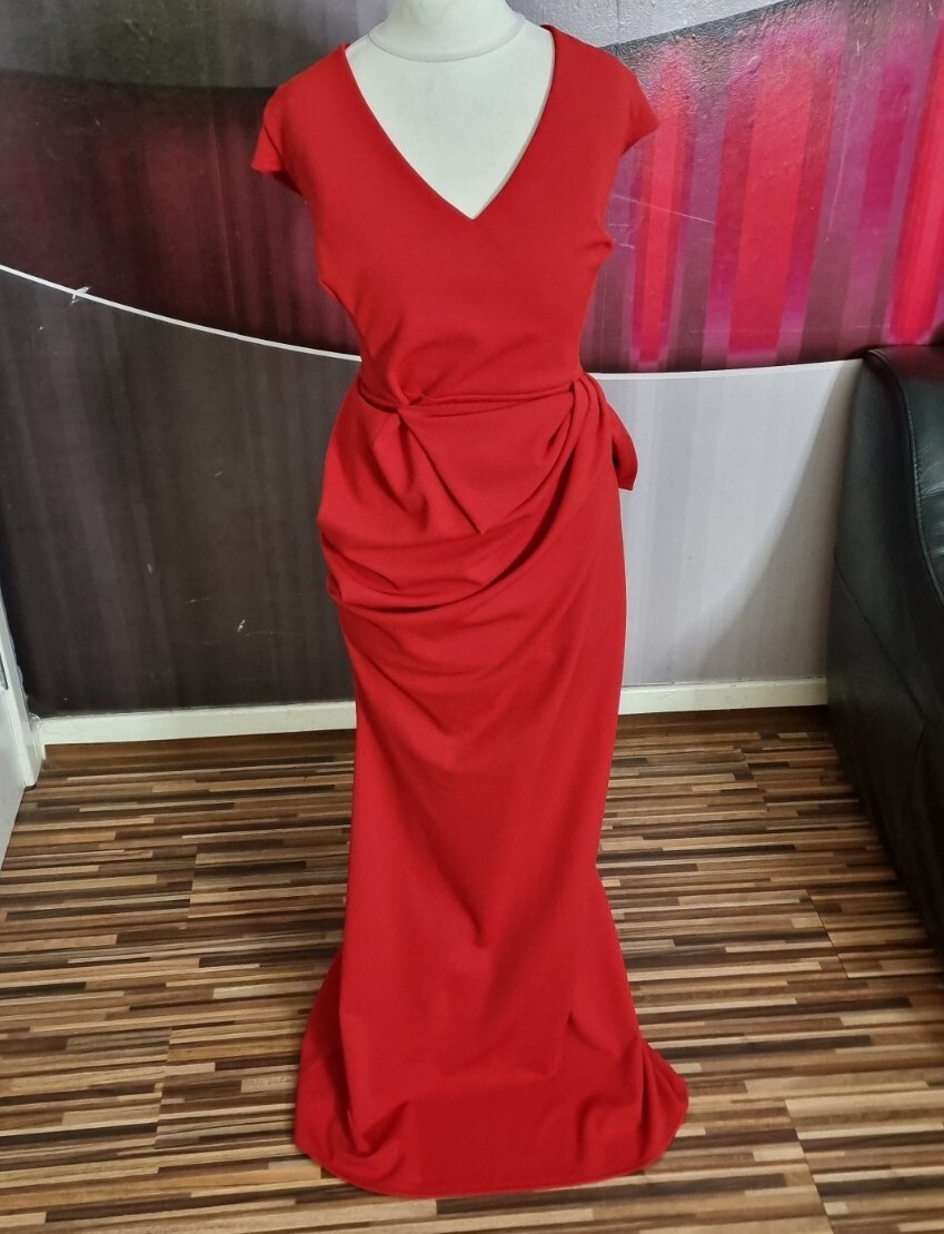 QUIZ RED LONG EVENING DRESS SIZE 20 eBay