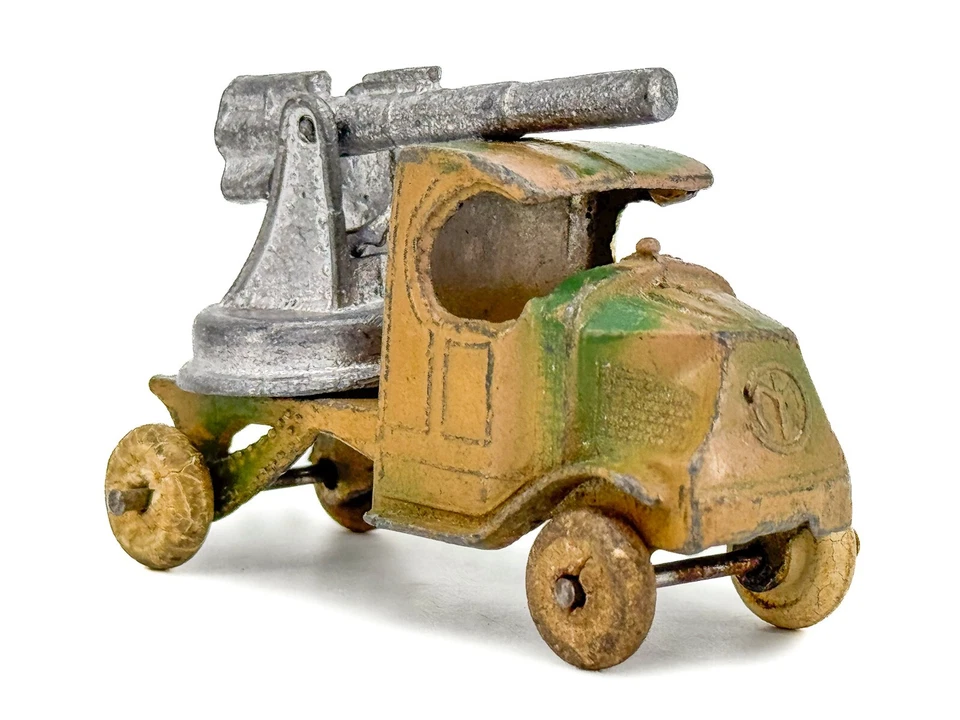 De colección Tootsietoy Pistola Antiaérea Mack Camión Diecast Dimestore Hombre Cueva Gift ¡GUAU! Foto 2 de 4