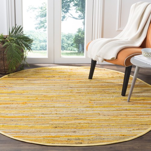 SAFAVIEH Rag Rug RAR130H Handwoven Yellow / Multi Rug - Picture 8 of 31