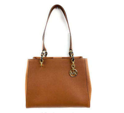 Michael Kors Women's Sofia Large Tote Shoulder Bag Saffiano Leather Luggage