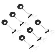 600Pcs Fishing Bobber Beads Stoppers 6 in 1 Float Sinker Stops Oval S, Black