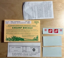 Champ HX-21 REA Express Refrigerator decal set HO scale NOS