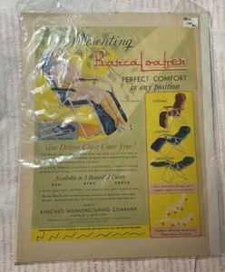 Vintage Print Ad, Barca-Loafer, Woman in chair, Very Good