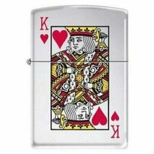 Zippo 7555, King of Hearts, High Polish Chrome Finish Lighter