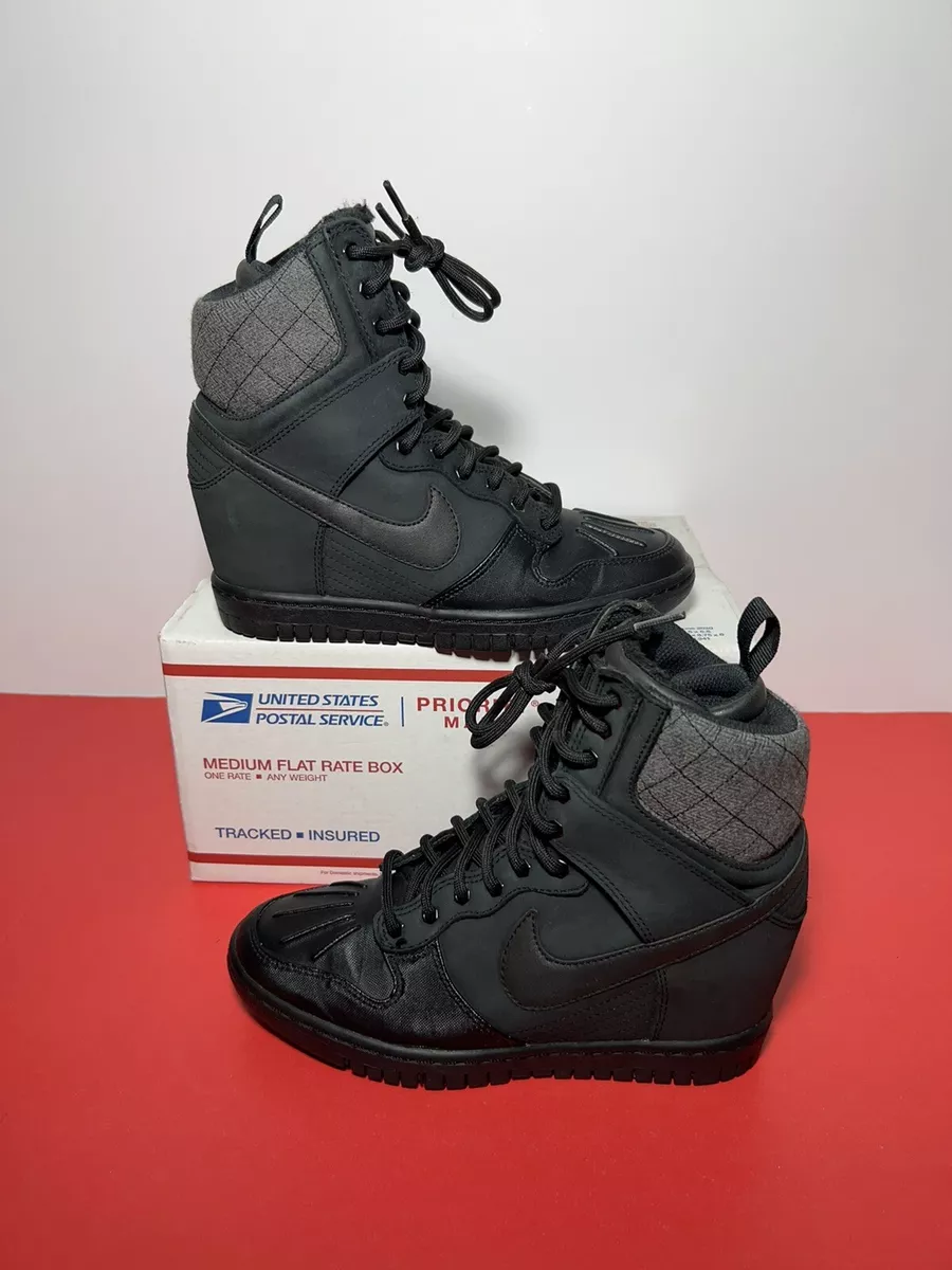 NIKE Dunk Sky Hi Sneaker boot Hidden Wedge Black Water Repel