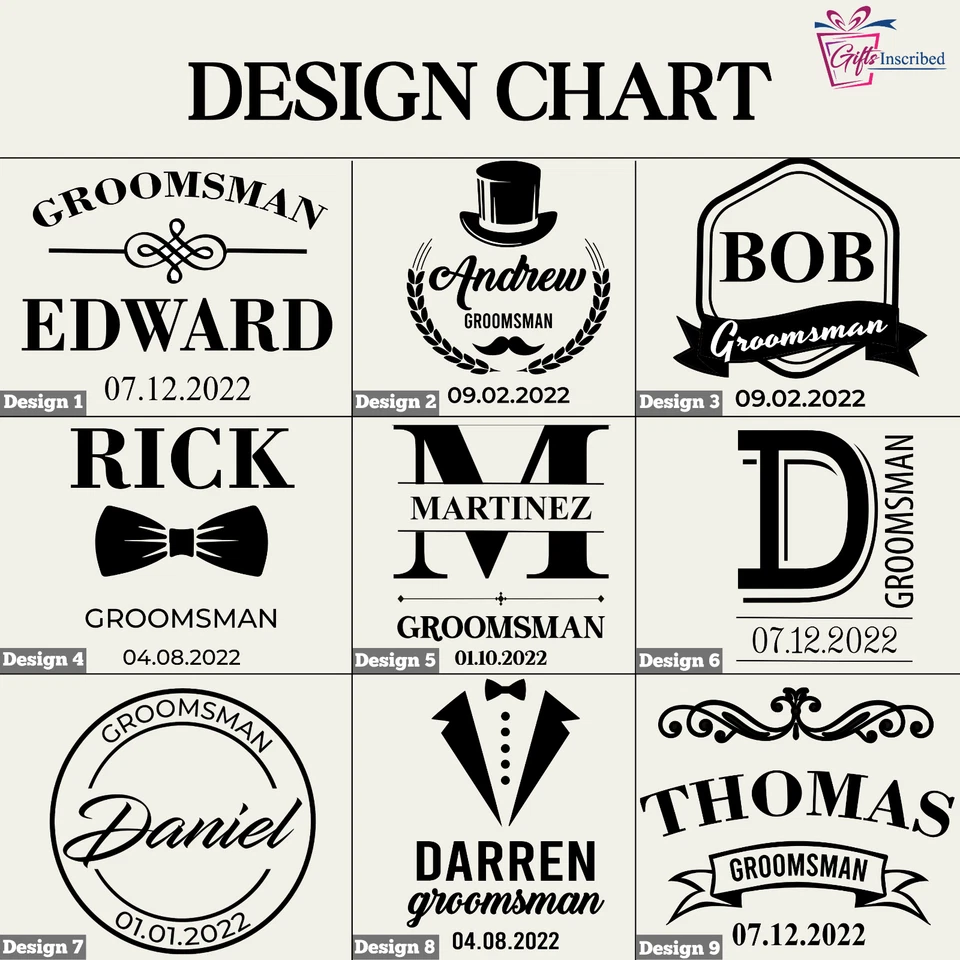Набор персонализированных рюмок для женихов — набор рюмок на заказ с гравировкой 2 унции - Изображение 2 из 4