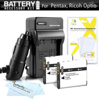2 Pack Battery And Charger Kit For Pentax Optio Wg-1, Wg-2, Wg-3, Wg-3 Gps 2 Pack Battery And Charger Kit For Pentax Optio Wg-1, Wg-2, Wg-3, Wg-3 Gps