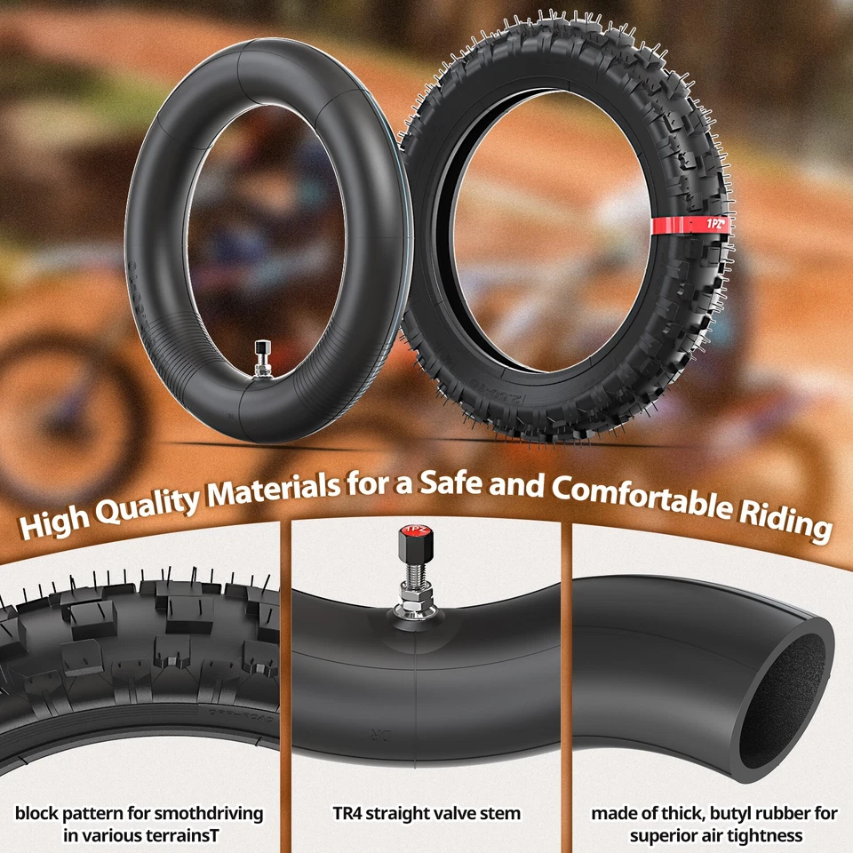 2.50 - 10 英寸轮胎和内胎适用于 KTM 50 SXR 50-3 SX 2.50x10 2.5-10 Dirt Pit 自行车 — 第 4/4 张图片