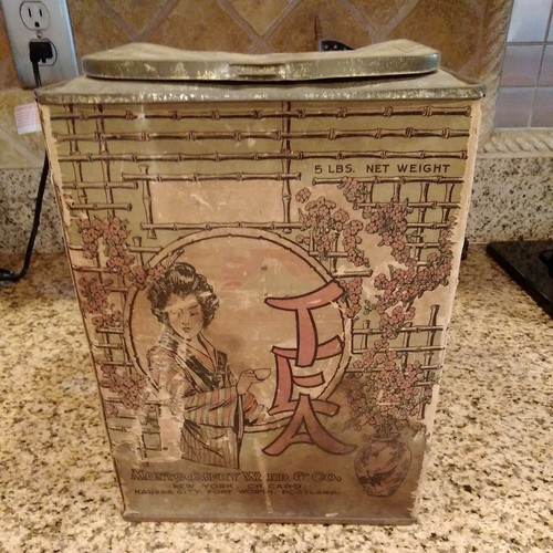 Antique Gold Medal Garden Teas Tin Container-Montgomery Ward 1906.  - Picture 1 of 6