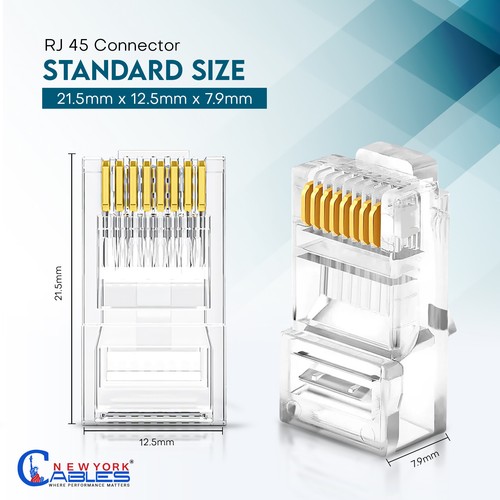 50/100 Stück Cat6 RJ45 Stecker LAN UTP Ethernet Netzwerk Kabel Ende Modular Stecker - Bild 4 von 36