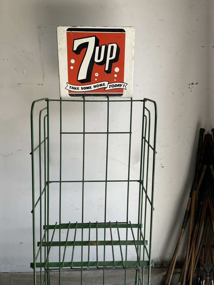 専用ページ　7up TheUncola サイン　ラック Vintage 7Up Advertising Sign 7 Up Bottle Rack Store Display
