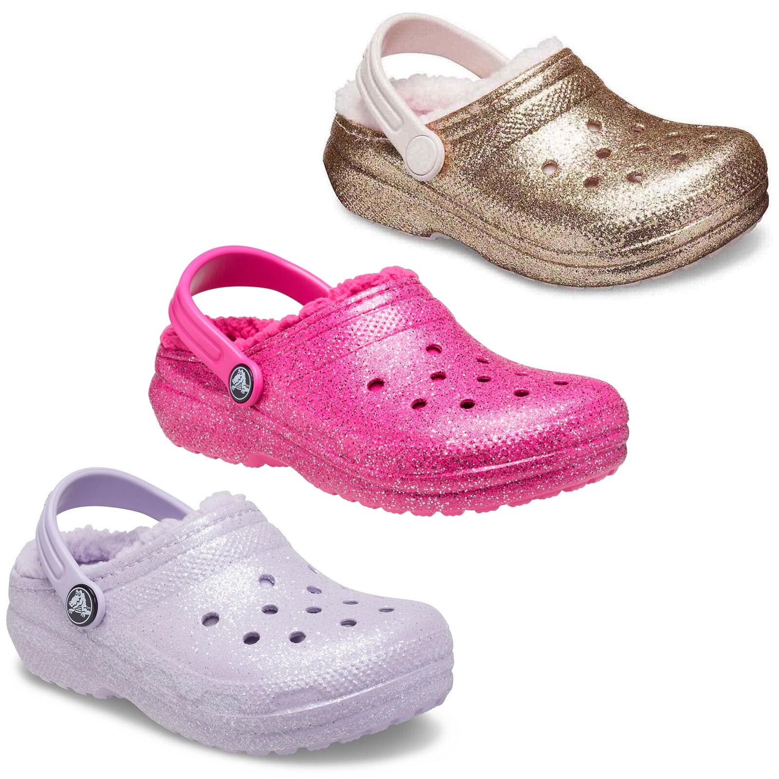 girls lined crocs