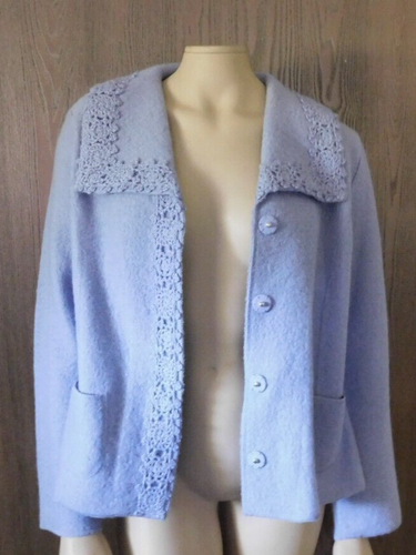 Vintage Appleseed's Ladies Cardigan, Sweater Size PM Petites Lilac 100% Wool - Picture 7 of 10