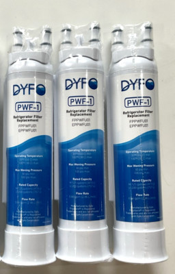 3-Pack DYFO PWF-1 Refrigerator Water Filter For FPPWFU01, EPPWFU01