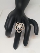 . 925 Solid Silver Women's Size 6.5 Flower Filigree Ring New