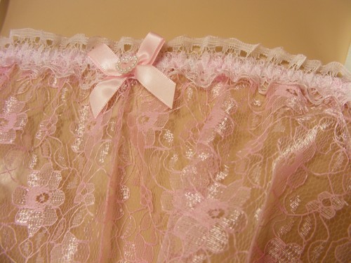 SISSY WHITE SATIN PINK LACE cami PANTIES LINGERIE knickers BABYDOLL set - Picture 4 of 6
