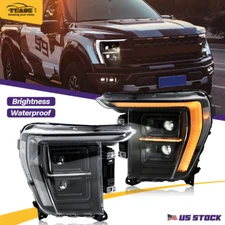 Full LED Headlights DRL For 2021-2023 Ford F-150 F150 Halogen Upgrade LED Kit