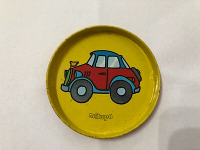 MILUPA VINTAGE METAL SAUCER LID ADVERTISING GADGET.2